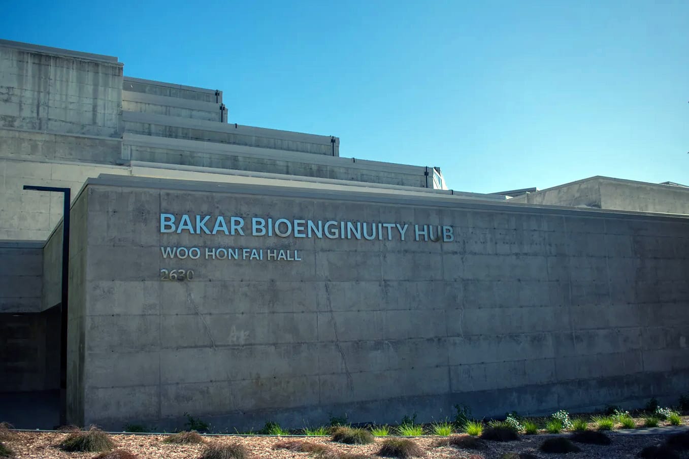 Photo of outside of Bakar BioEnginuity Hub from Durant St.