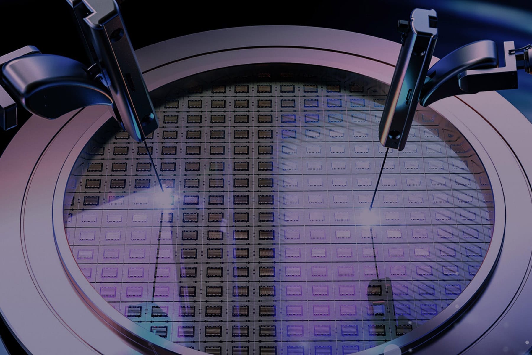 A silicon chip being processed by Mekonos